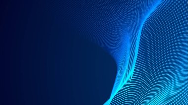 Nokta mavi dalga ışık ekran gradyan doku arkaplanı. Soyut teknoloji büyük veri dijital arkaplanı. 3d oluşturma.