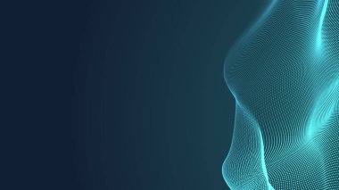 Nokta yeşil dalga ışık ekran gradyan doku arka planı. Soyut teknoloji büyük veri dijital arkaplanı. 3d oluşturma.