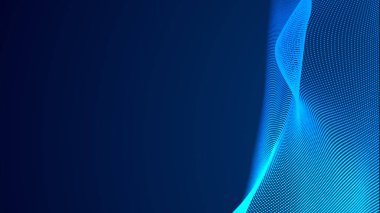 Nokta mavi dalga ışık ekran gradyan doku arkaplanı. Soyut teknoloji büyük veri dijital arkaplanı. 3d oluşturma.