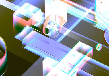 Verilerin 3 boyutlu görselleştirilmesi ve teknik arızalar. Soyut teknoloji yeniliği gelecekteki dijital arka plan. 3d oluşturma.