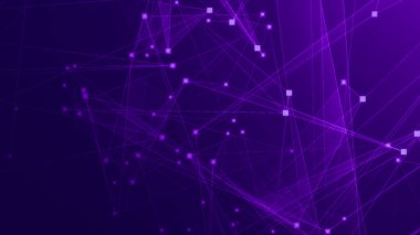 Teknoloji geçmişine sahip soyut mor menekşe poligon teknoloji ağı. Soyut noktalar ve satır dokusu arka planı. 3d oluşturma.