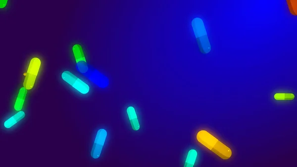 药方药丸胶囊图案蓝色背景 医疗技术和科学医学概念摘要 — 图库照片