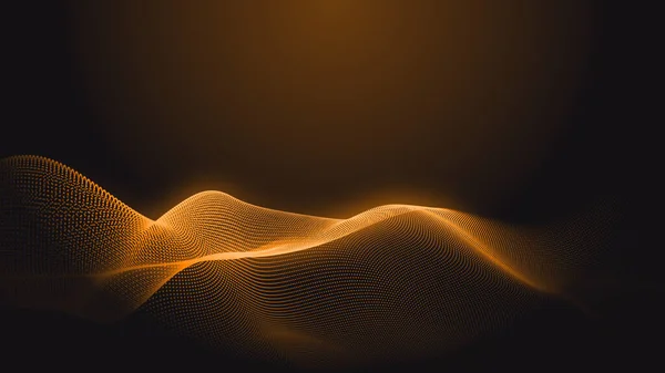 Dot orange wave light screen gradient texture background. Abstract  technology big data digital background. 3d rendering.