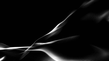 Nokta beyaz dalga teknolojisi dokusu. Soyut büyük veri dijital konsepti. 3d oluşturma.