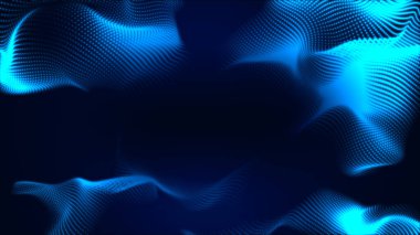 Nokta beyaz dalga ışık ekran gradyan doku arkaplanı. Soyut teknoloji büyük veri dijital arkaplanı. 3d oluşturma.