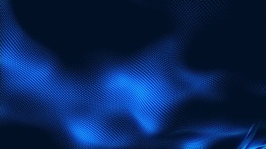 Nokta beyaz dalga ışık ekran gradyan doku arkaplanı. Soyut teknoloji büyük veri dijital arkaplanı. 3d oluşturma.