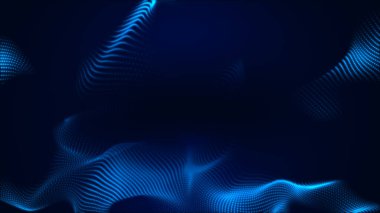 Nokta beyaz dalga ışık ekran gradyan doku arkaplanı. Soyut teknoloji büyük veri dijital arkaplanı. 3d oluşturma.