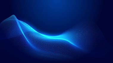 Nokta mavi dalga ışık ekran gradyan doku arkaplanı. Soyut teknoloji büyük veri dijital arkaplanı. 3d oluşturma.