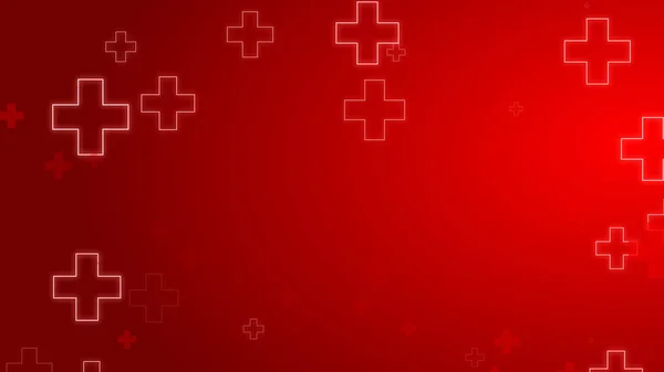 Medical Health Red Cross Neon Light Shapes Pattern Background Abstract — Stock Photo, Image