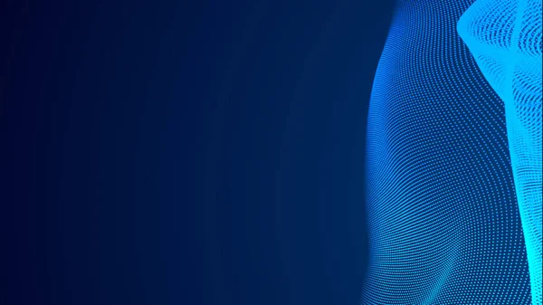 Dot blue wave light screen gradient texture background. Abstract technology big data digital background. 3d rendering.