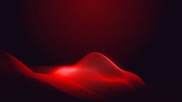 Punto Rojo Púrpura Línea Onda Claro Degradado Fondo Oscuro Tecnología —  Fotos de Stock