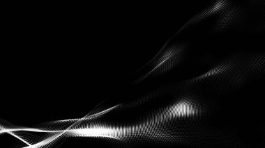 Nokta beyaz dalga teknolojisi dokusu. Soyut büyük veri dijital konsepti. 3d oluşturma.