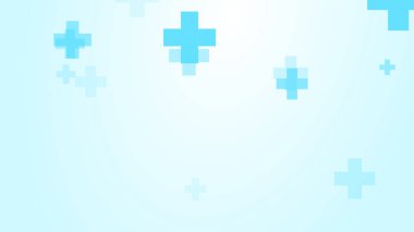 Tıbbi beyaz mavi haç desenli arka plan. Soyut sağlık teknolojisi ve bilim konsepti.