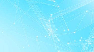 Teknoloji geçmişine sahip soyut mavi beyaz çokgen teknoloji ağı. Soyut noktalar ve satır dokusu arka planı. 3d oluşturma.