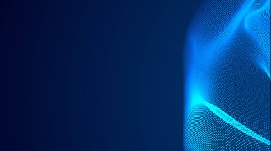 Nokta mavi dalga ışık ekran gradyan doku arkaplanı. Soyut teknoloji büyük veri dijital arkaplanı. 3d oluşturma.