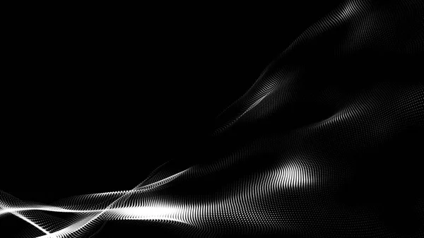 ドットホワイトブラック波技術のテクスチャの背景 抽象ビッグデータデジタル概念 3Dレンダリング — ストック写真