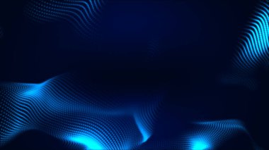 Nokta beyaz dalga ışık ekran gradyan doku arkaplanı. Soyut teknoloji büyük veri dijital arkaplanı. 3d oluşturma.