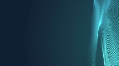 Nokta yeşil dalga ışık ekran gradyan doku arka planı. Soyut teknoloji büyük veri dijital arkaplanı. 3d oluşturma.