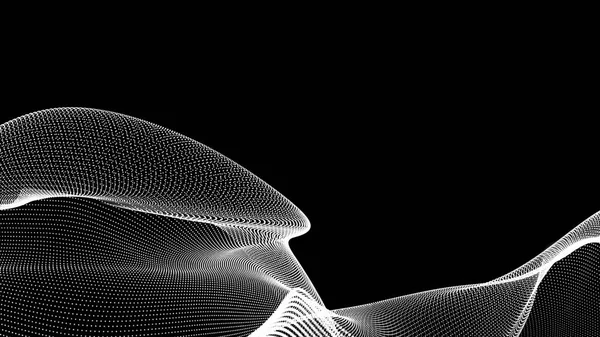 Dot white black wave technology texture background. Abstract big data digital concept. 3d rendering.