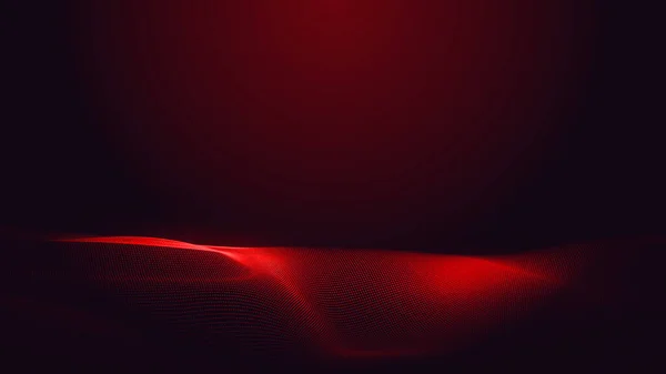 ドット赤紫色の波線の光グラデーション暗い背景 要旨技術ビッグデータデジタル背景 3Dレンダリング — ストック写真