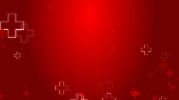 Lékařské Zdraví Červená Kříž Neonové Světlo Tvary Vzor Pozadí Abstraktní — Stock fotografie