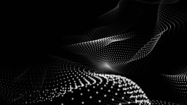 Nokta beyaz dalga teknolojisi dokusu. Soyut büyük veri dijital konsepti. 3d oluşturma.