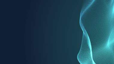 Nokta yeşil dalga ışık ekran gradyan doku arka planı. Soyut teknoloji büyük veri dijital arkaplanı. 3d oluşturma.