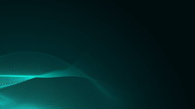 Nokta yeşil dalga ışık ekran gradyan doku arka planı. Soyut teknoloji büyük veri dijital arkaplanı. 3d oluşturma.