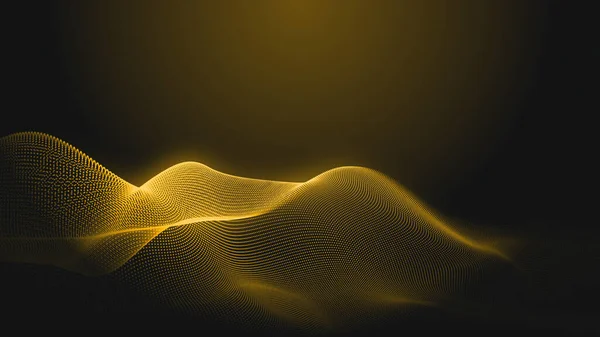 Dot gold wave light screen gradient texture background. Abstract  technology big data digital background. 3d rendering.