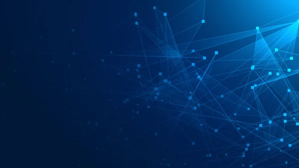 Red Tecnológica Polígono Azul Abstracto Con Fondo Tecnología Conexión Puntos — Foto de Stock