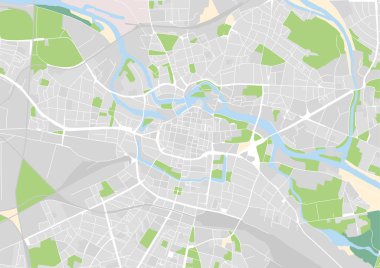 vektör şehir haritası Wroclaw, Polonya