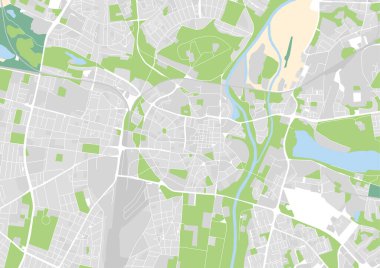Poznan, Polonya vektör şehir haritası