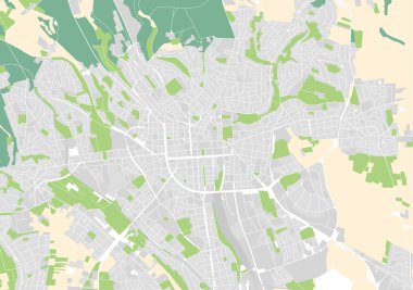 Wiesbaden, Almanya vektör şehir haritası