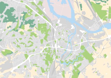 vektör şehir haritası Gdansk, Polonya