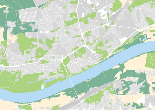 Vektor Stadtplan von Torun, Polen — Stockvektor
