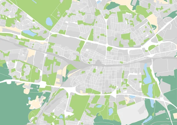 Vektor Stadtplan von Kattowitz, Polen — Stockvektor