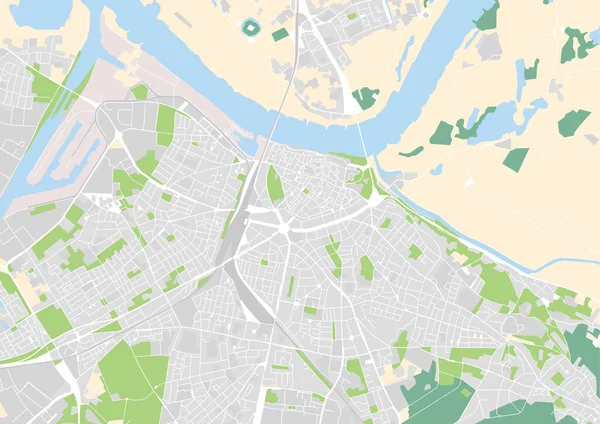 Vektor Stadtplan von Nijmegen, Niederlande — Stockvektor