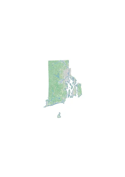 Rhode Island 'ın yüksek çözünürlüklü topografik haritası