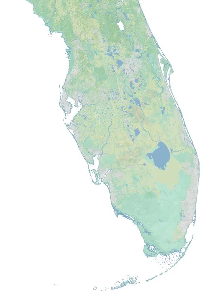 Güney Florida 'nın yüksek çözünürlüklü topografik haritası — Stok fotoğraf