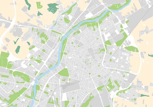 Mapa vectorial de Valladolid, España — Archivo Imágenes Vectoriales