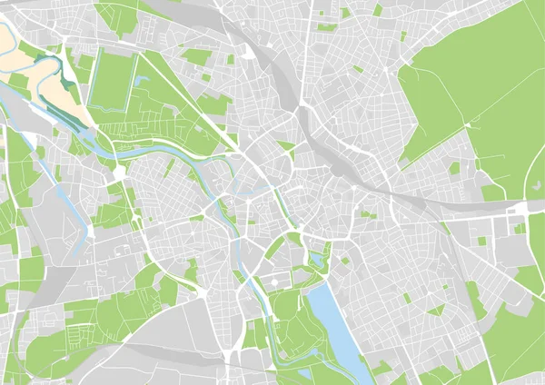 Hannover, Almanya vektör şehir haritası