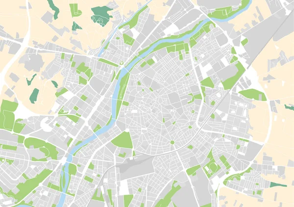 Vector city mappa di Valladolid, Spagna — Vettoriale Stock