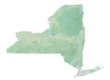 New York 'un yüksek çözünürlüklü topografik haritası
