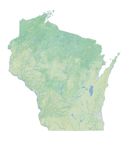 Mappa topografica ad alta risoluzione del Wisconsin — Foto Stock