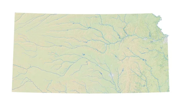 Високоякісна топографічна карта Канзасу — стокове фото