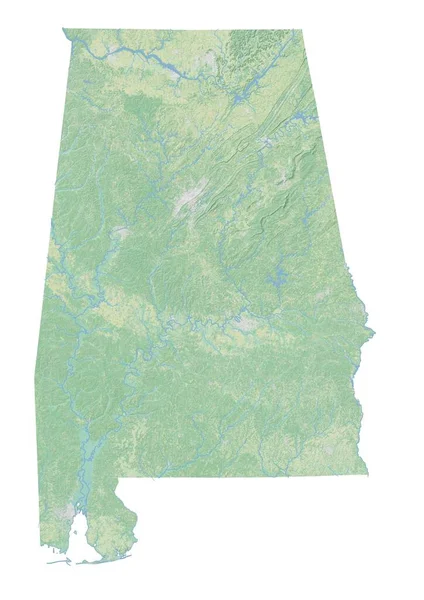 Mappa topografica ad alta risoluzione dell'Alabama — Foto Stock