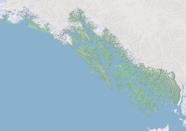 High resolution topographic map of Alaska panhandle clipart