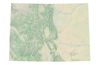 Colorado 'nun yüksek çözünürlüklü topografik haritası