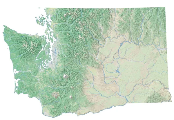 Högupplöst topografisk karta över Washington — Stockfoto