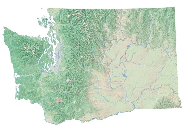 Washington nagyfelbontású topográfiai térképe — Stock Fotó